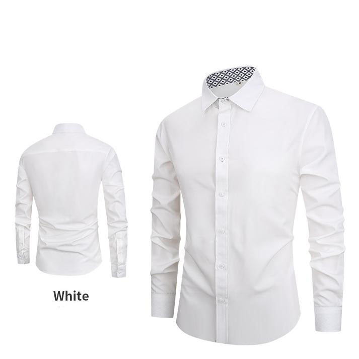 Chemise habillée stretch à manches longues coupe slim pour hommes🔥🔥Soldes Fête des Pères - 49% de réduction