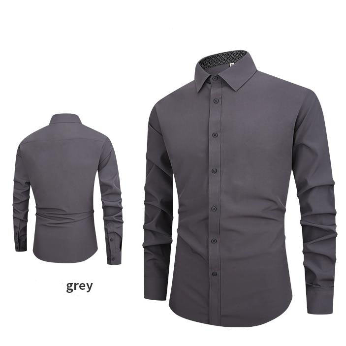 Chemise habillée stretch à manches longues coupe slim pour hommes🔥🔥Soldes Fête des Pères - 49% de réduction