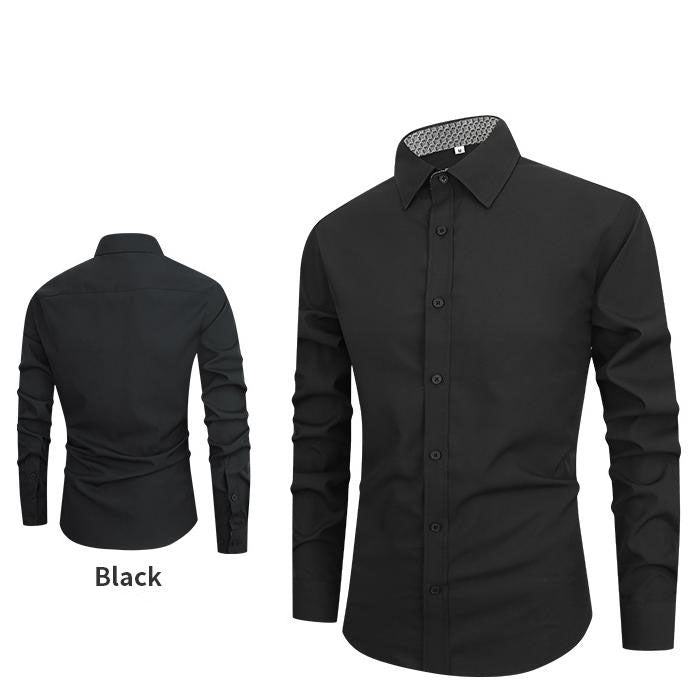 Chemise habillée stretch à manches longues coupe slim pour hommes🔥🔥Soldes Fête des Pères - 49% de réduction