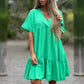 🌷50% de réduction pour une durée limitée🌷Robe à volants à col en V