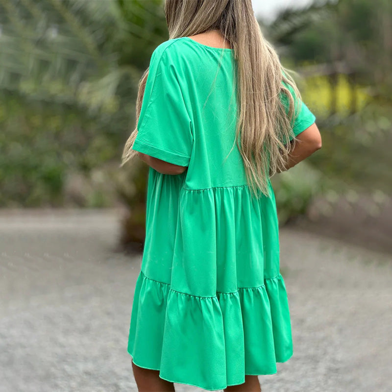 🌷50% de réduction pour une durée limitée🌷Robe à volants à col en V
