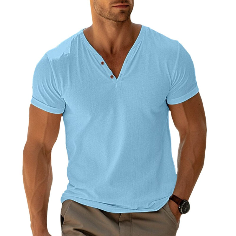 Chemise Henley col V homme