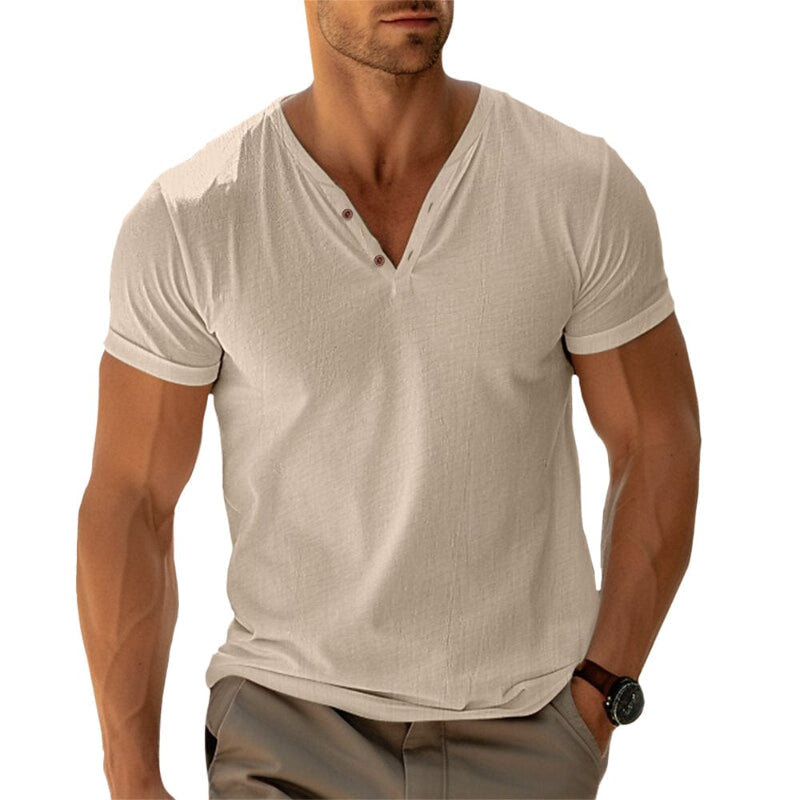 Chemise Henley col V homme