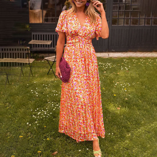 💐50% de réduction🌸Robe florale vintage pour femmes