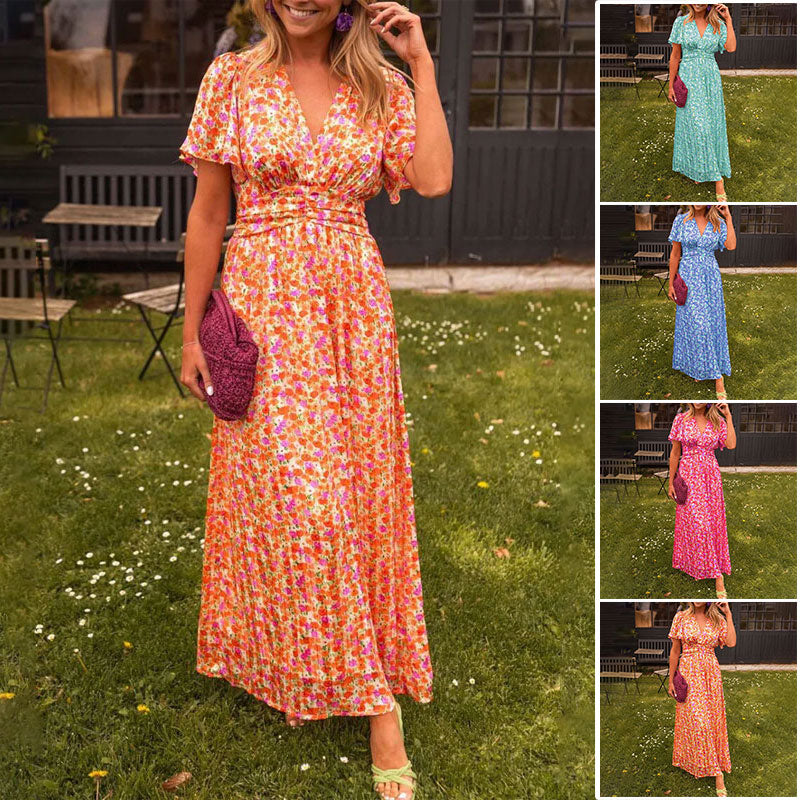 💐50% de réduction🌸Robe florale vintage pour femmes