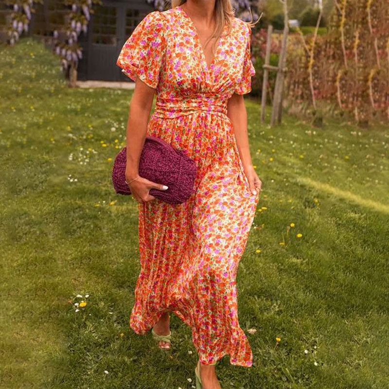 💐50% de réduction🌸Robe florale vintage pour femmes