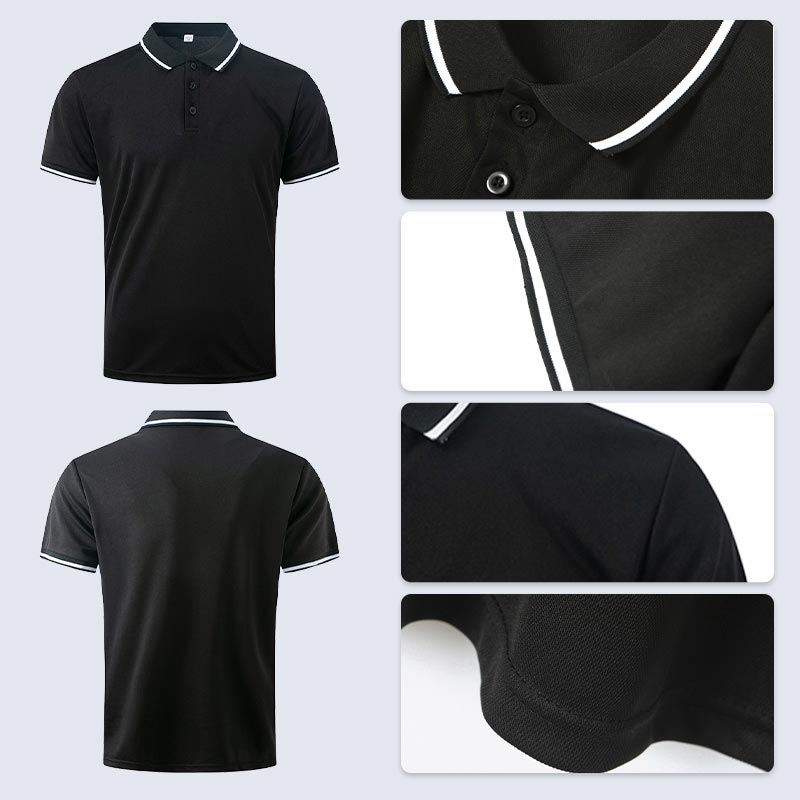 T-shirt Décontracté à Col en V et Manches Courtes à Revers de la Mode pour Hommes