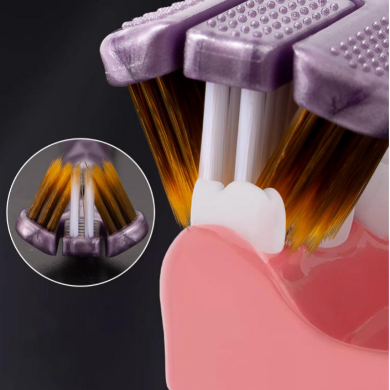 Brosse à dents à trois têtes et multi-angles pour garantir votre sécurité bucco-dentaire📢📢3 dernières heures : Grande vente⏰⏰