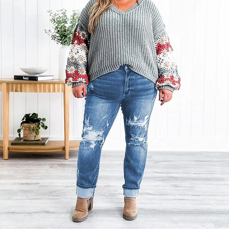 ⏳Réduction limitée de 50%🎁Jean à revers effet amincissant pour femme