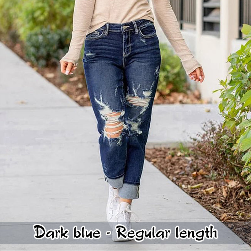 ⏳Réduction limitée de 50%🎁Jean à revers effet amincissant pour femme