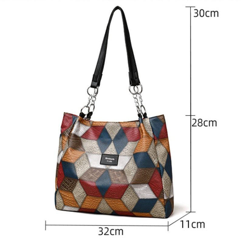 ✨ Sac Fourre-Tout Femme en Patchwork – Style Original, Élégant & Spacieux