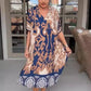 🌸Robe midi imprimée et décontractée avec décolleté en V