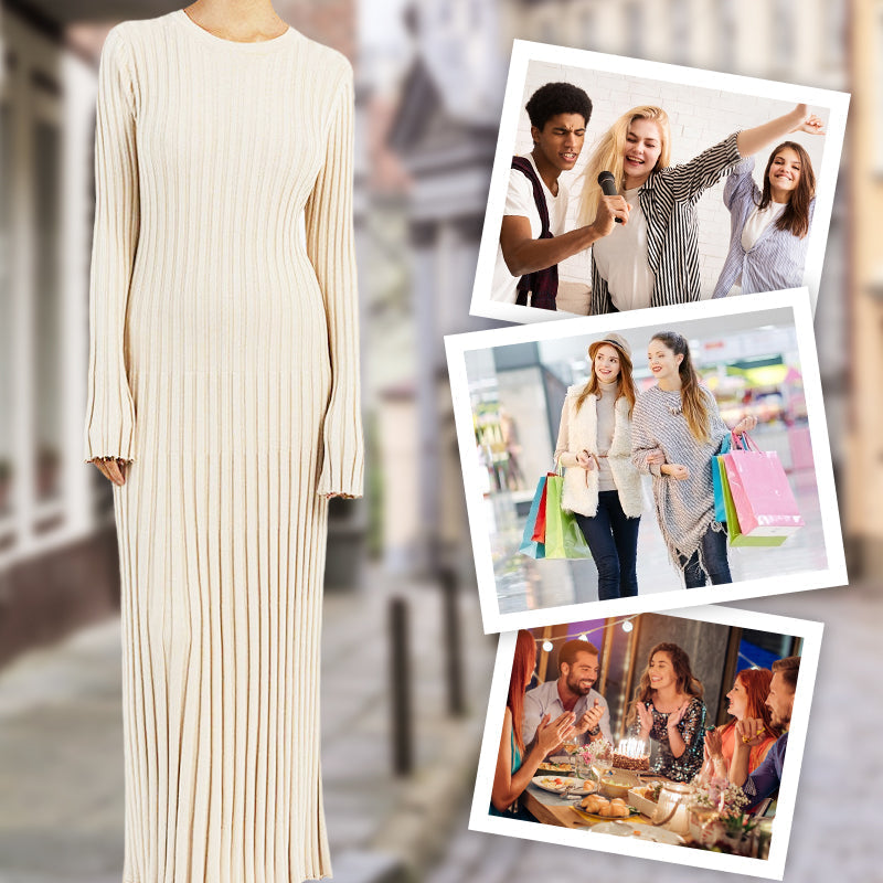 💕 Élégantes et confortables🌸Robes longues tricotées élégantes pour femmes