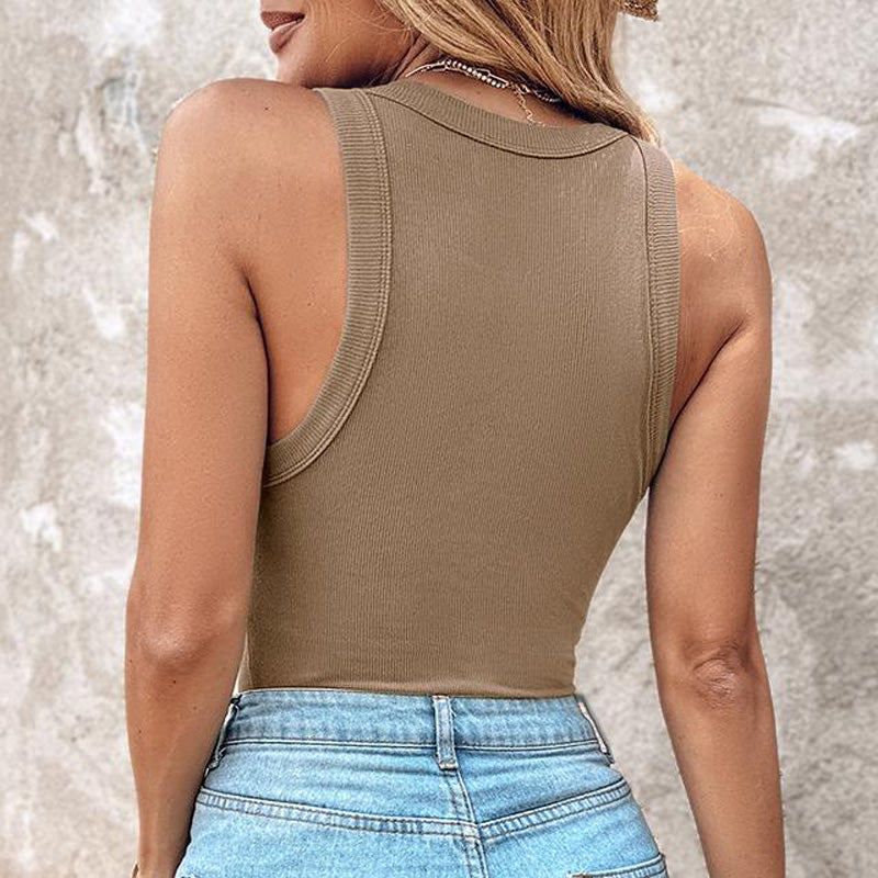 💖Spécial dernier jour  💖Débardeur stretch côtelé avec soutien-gorge