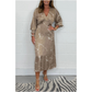 Robe midi à manches longues et col en V 🥰🥰 Vente chaude - 50% de réduction