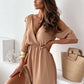 💖Limited Sale 50% OFF💖Robe élégante et sexy à col en V et fente latérale pour femmes