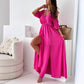 💖Limited Sale 50% OFF💖Robe élégante et sexy à col en V et fente latérale pour femmes