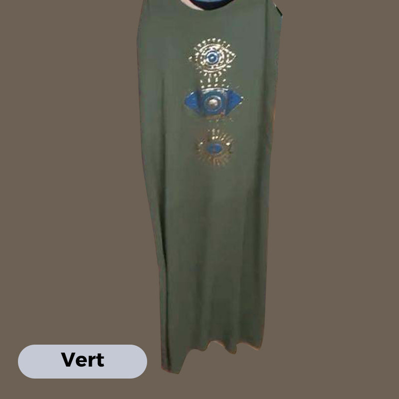 ⏰Offre à durée limitée🔥Robe longue sans manches pour femmes avec impression de l'œil