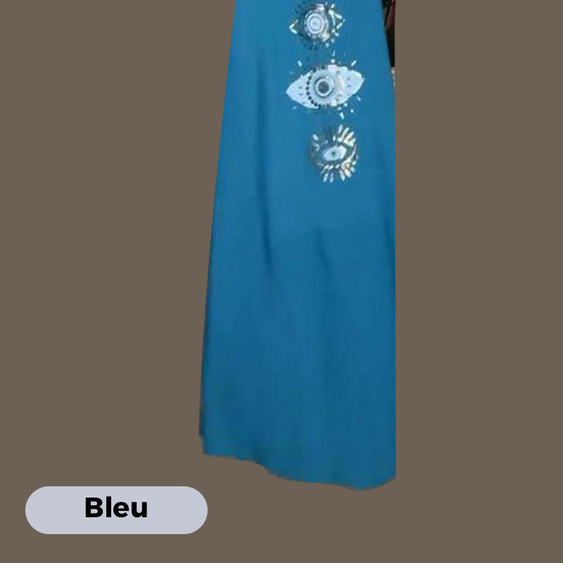 ⏰Offre à durée limitée🔥Robe longue sans manches pour femmes avec impression de l'œil