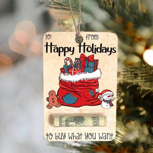 Carte de Noël Porte-monnaie Ornement pour cadeaux en espèces
