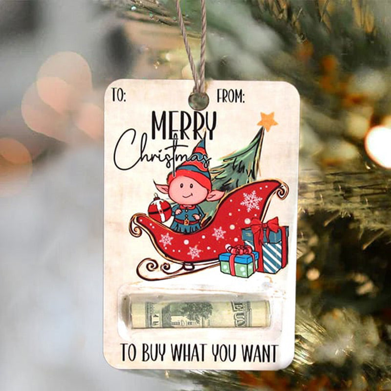 Carte de Noël Porte-monnaie Ornement pour cadeaux en espèces