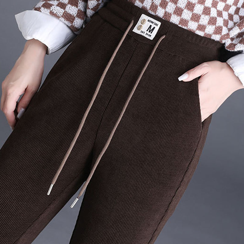 👖 Pantalon long épais à taille haute pour femme | Soldes de Noël 50 % de réduction | Cordon de serrage confortable et doublure polaire chaude | Vêtement d'hiver décontracté et d'intérieur idéal 🎄✨【Achetez-en 2, la livraison est gratuite