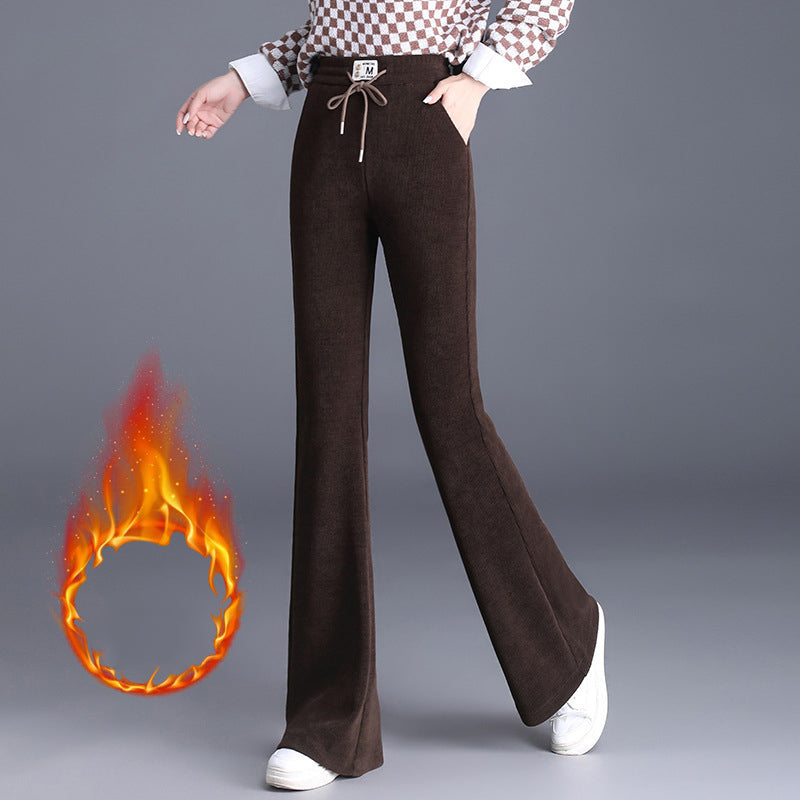 👖 Pantalon long épais à taille haute pour femme | Soldes de Noël 50 % de réduction | Cordon de serrage confortable et doublure polaire chaude | Vêtement d'hiver décontracté et d'intérieur idéal 🎄✨【Achetez-en 2, la livraison est gratuite