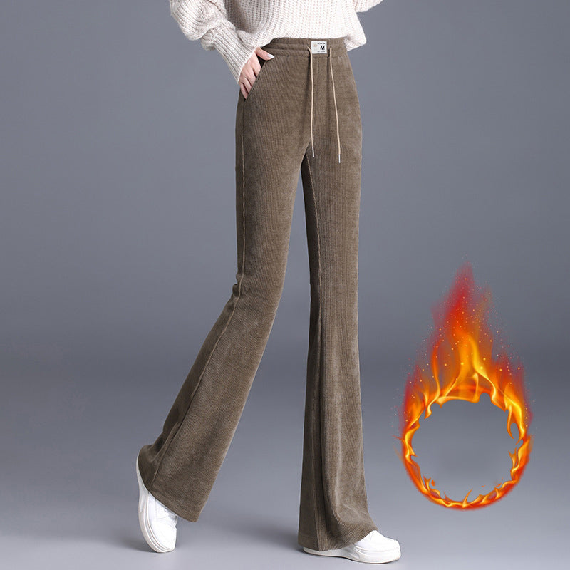 👖 Pantalon long épais à taille haute pour femme | Soldes de Noël 50 % de réduction | Cordon de serrage confortable et doublure polaire chaude | Vêtement d'hiver décontracté et d'intérieur idéal 🎄✨【Achetez-en 2, la livraison est gratuite