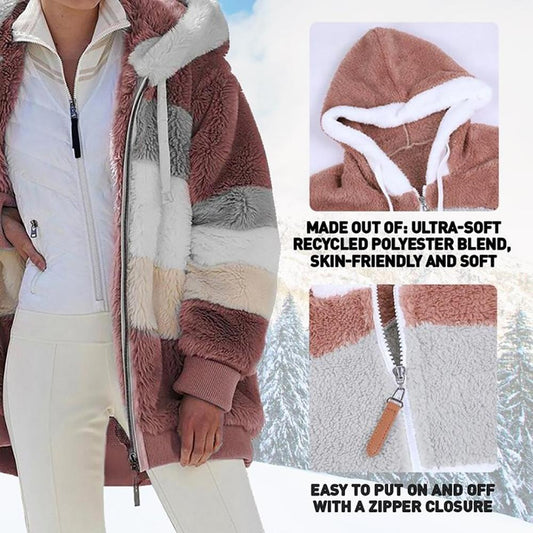 🔥HOT SALE✨MANTEAU MATELASSÉ EN LAINE D'AGNEAU CONTRASTANT✨