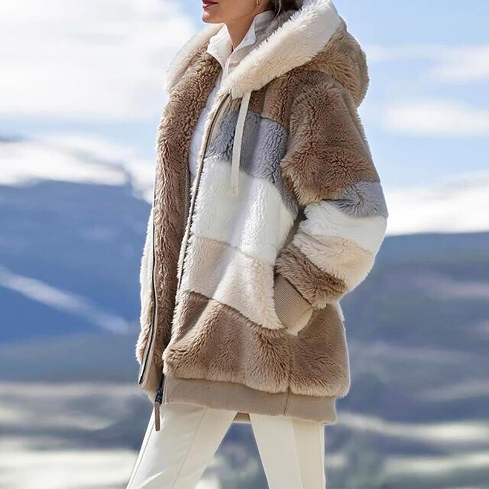 🔥HOT SALE✨MANTEAU MATELASSÉ EN LAINE D'AGNEAU CONTRASTANT✨