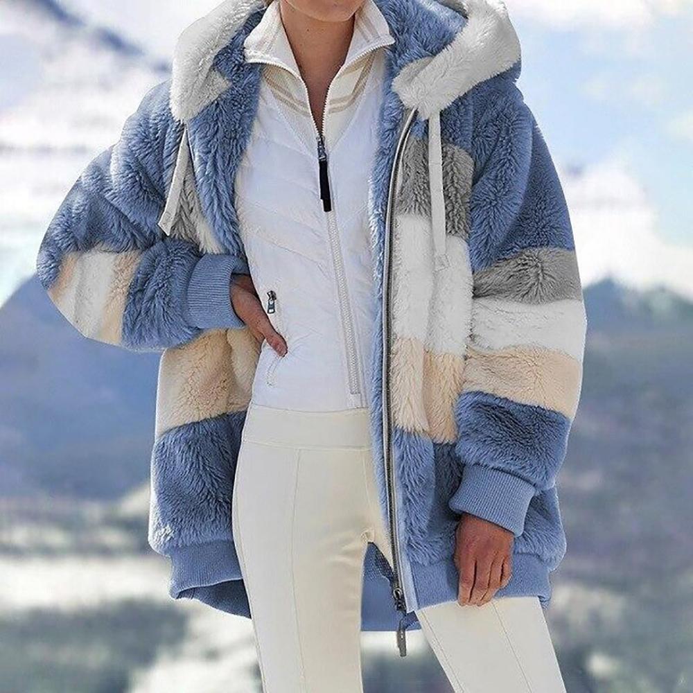🔥HOT SALE✨MANTEAU MATELASSÉ EN LAINE D'AGNEAU CONTRASTANT✨