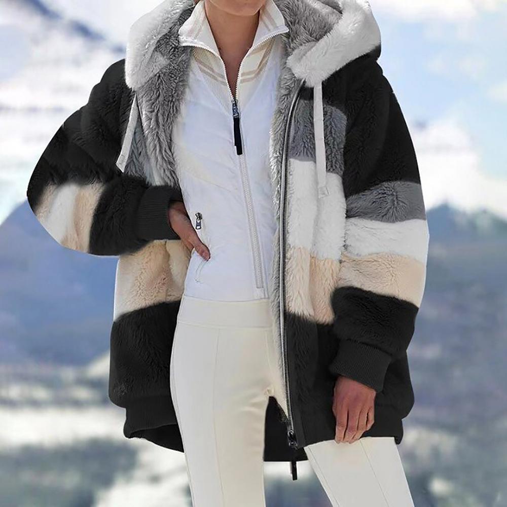 🔥HOT SALE✨MANTEAU MATELASSÉ EN LAINE D'AGNEAU CONTRASTANT✨