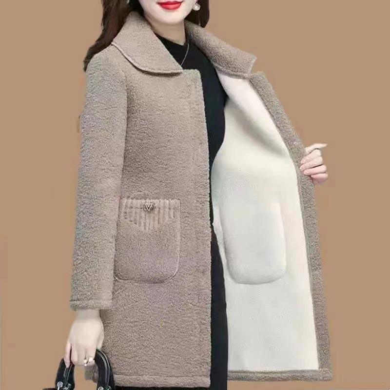 🎉Vente chaude d'hiver🎉Manteau mi-long épais en faux cachemire