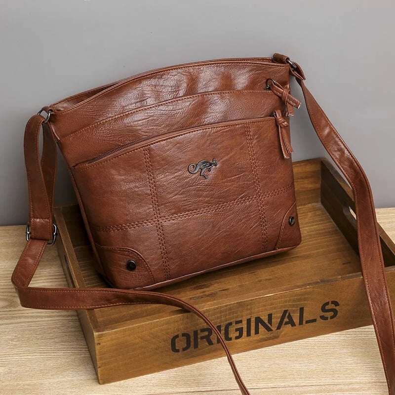 🦘Sac à bandoulière en cuir souple à pochettes multiples et de grande capacité🔥Offre du jour : 50% de réduction