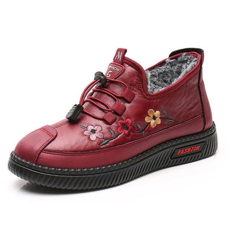 💝Mocassins femme en cuir et fourrure, doux et chauds