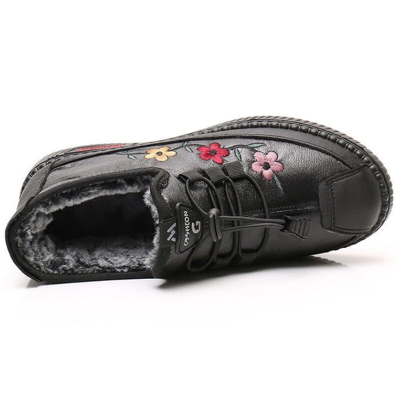 💝Mocassins femme en cuir et fourrure, doux et chauds