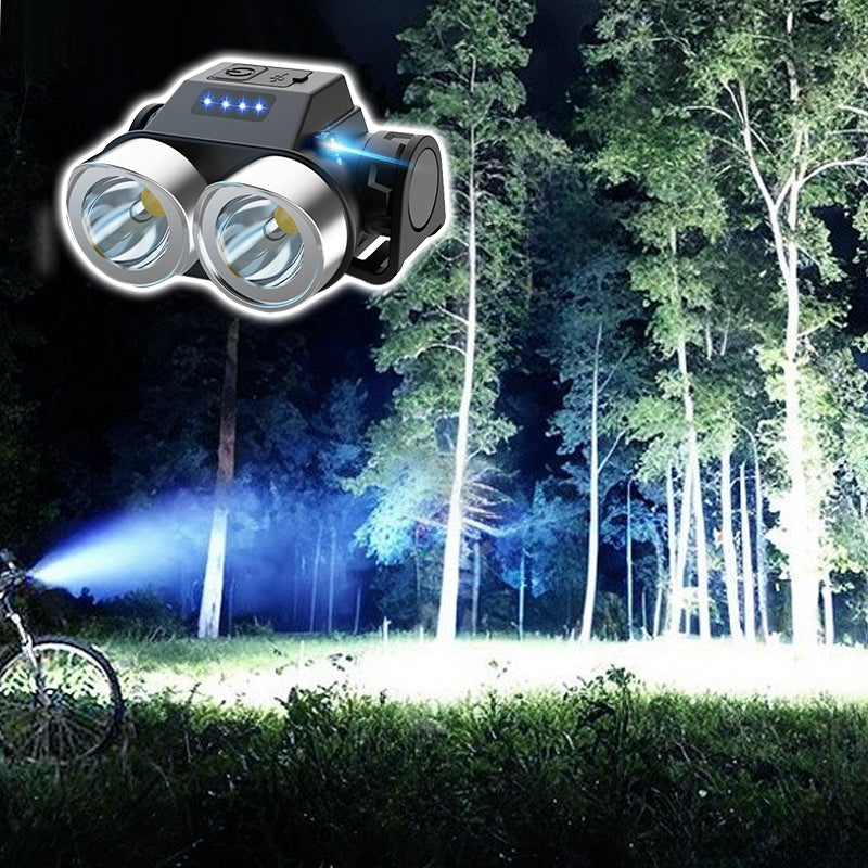 Phare de Vélo LED Super Lumineux à Double Tête Portable pour Extérieur