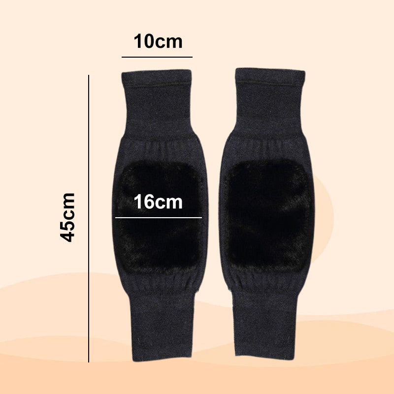 Genouillères universelles épaisses et anti-froid en peluche