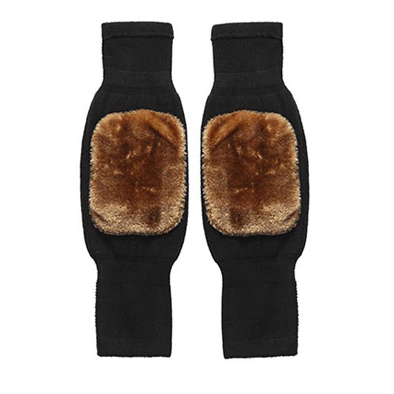 Genouillères universelles épaisses et anti-froid en peluche