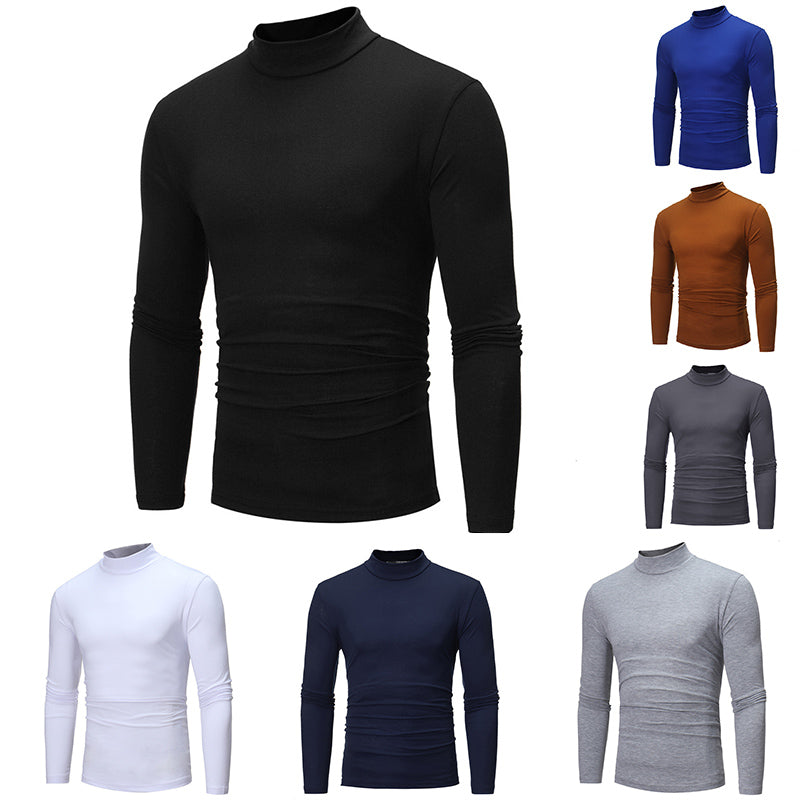 📢📢60 % de réduction !!!✨T-shirt thermique homme en coton à col montant : chaud, respirant & décontracté pour automne-hiver ! ❄️