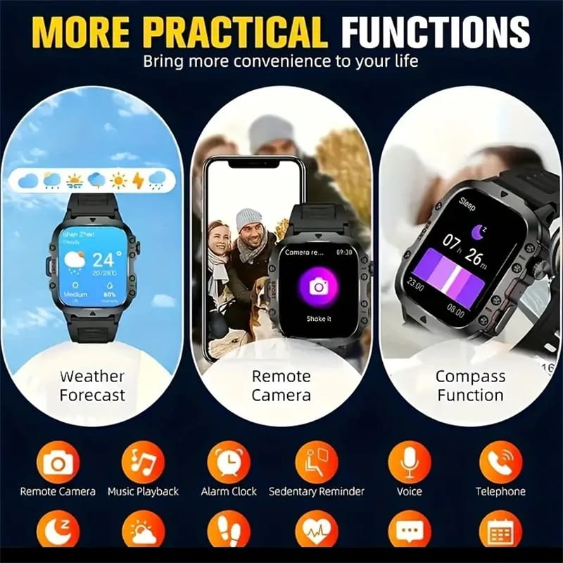📣LIVRAISON GRATUITE💧Waterproofing Ultimate Outdoor Companion ⌚Montre intelligente robuste pour l'extérieur - 100+ modes sportifs