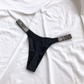 String sexy à strass pour femme, taille basse, taille haute, bikini, sous-vêtements, culotte hipster à dos en T