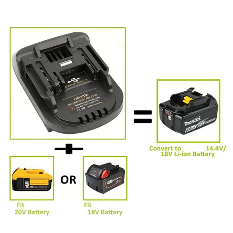 Adaptateur de batterie au lithium pour outils à batterie 18