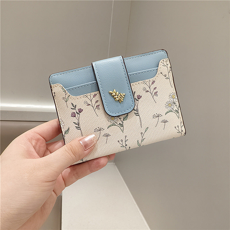 🔥🖤Soldes exceptionnels : 50 % de réduction🔥Portefeuille court à imprimé floral pour femme