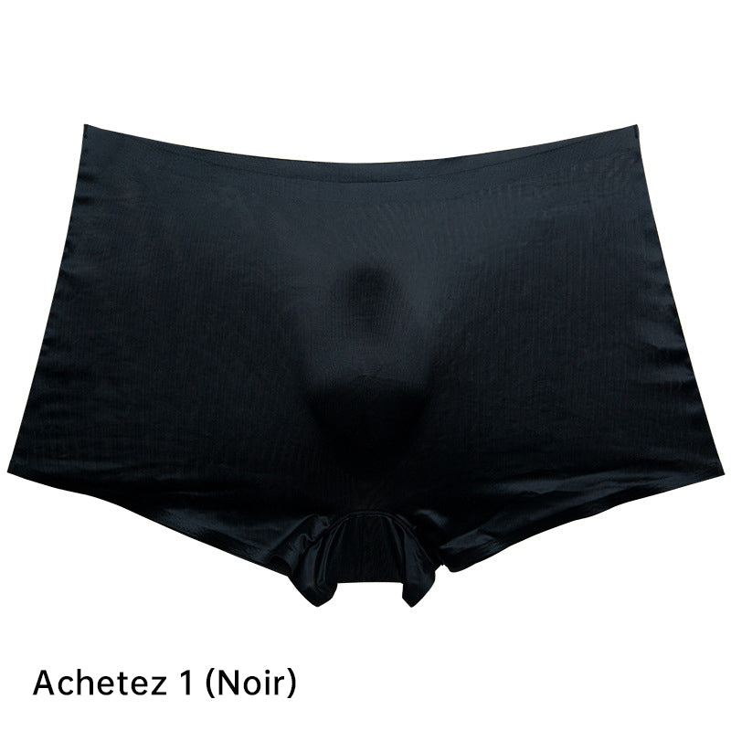 Boxer Sexy Fin de Soie Glacée Translucide pour Hommes