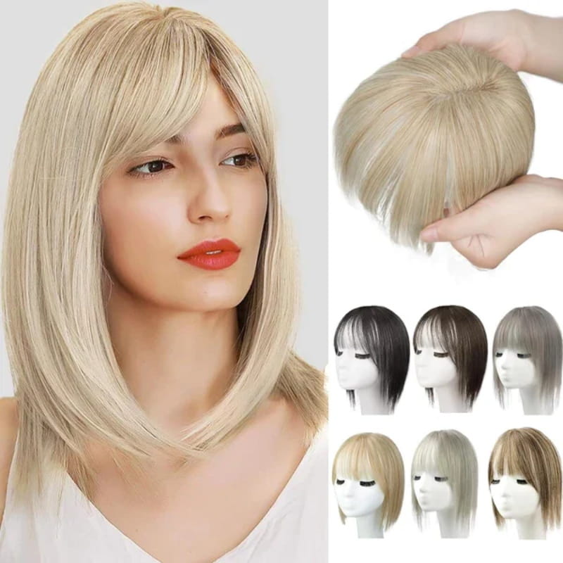 2024 Nouveau design🌸Pièce de cheveux naturelle avec frange pour Frauen💇‍♀️