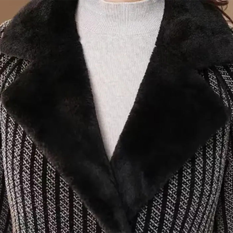 ❄️Spécial hiver❄️ Manteau croisé pour femme avec doublure en peluche