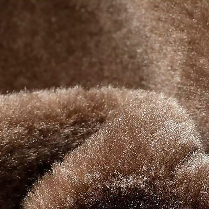 Veste d'hiver en cuir pour hommes avec doublure en peluche