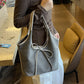 Sac Cabas Rétro en Simili Daim avec Décoration en Nœud pour Femmes
