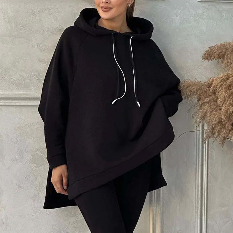 Ensemble de 2 Pièces pour Femmes : Sweat à Capuche avec Fentes & Pantalon